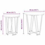 Side Table Set 2 pcs Old Wood and Black 50 x 50 x 50.5 cm 869724
