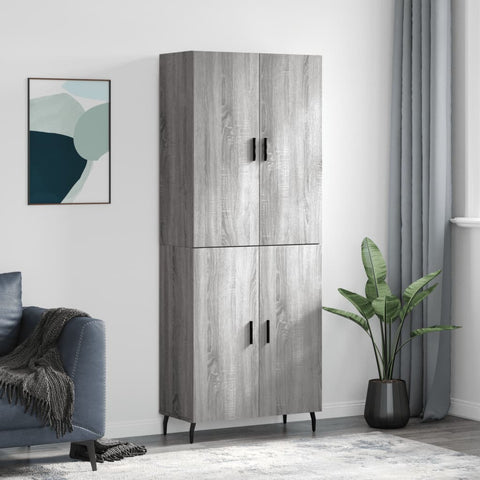 Highboard Grey Sonoma 69.5x34x180 cm Engineered Wood 3195697