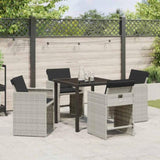 Garden Dining Set with Cushion 5 pcs Light Grey Poly Rattan 3379992