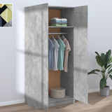 Wardrobe Concrete Grey 80x52x180 cm Engineered Wood 800625