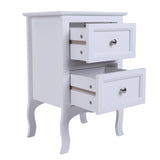 ZNTS Country Style Two-Tier Night Table Large Size White 32687265