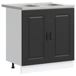 Kitchen Cabinet with Door Kalmar 2 pcs Black 80 x 46 x 81.5 cm 3315002