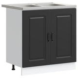 Kitchen Cabinet with Door Kalmar 2 pcs Black 80 x 46 x 81.5 cm 3315002