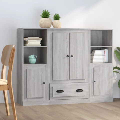 Highboards 3 pcs Grey Sonoma Engineered Wood 3185325