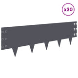Lawn Edging 30 pcs 100 x 30 cm Steel Anthracite 8008631