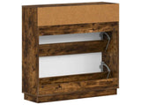 Shoe Cabinet HOORN 78 x 24 x 100 cm Engineered Wood Smoked Oak 897320