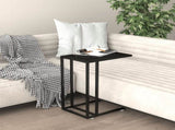 Side Table Black Tempered Glass, Powder-Coated Iron Medium 331650