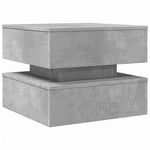 ZNTS Coffee Table with LED Lights Concrete Grey 50x50x40 cm 839857