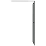 ZNTS Walk-in Shower Wall with Shelf Black 100x195 cm ESG Glass&Aluminium 3185477