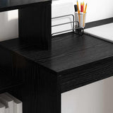 Desk with Shelf Black Oak 100 x 40 x 90 cm Engineered Wood 869315