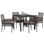 Garden Dining Set 5 pcs Brown Poly rattan 3334864