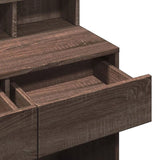 Dressing Table with LED Brown Oak 80x41x134.5 cm 848191