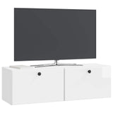 Wall-Mounted TV Cabinet 98 x 31 x 30 cm High Gloss White 899239