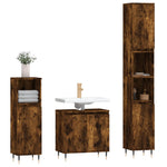 ZNTS 3 Piece Bathroom Cabinet Set Smoked Oak Engineered Wood 3187786