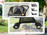 Pet Stroller, Dog Pushchair, Cat Travel Carriage, Foldable w/ Carrying Bag, Universal Wheels, Brake T3398P349596