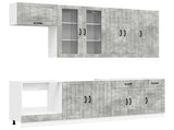 Kitchen Unit LUCCA 8 pcs Concrete Grey Engineered Wood 3438156