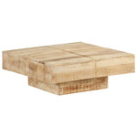 ZNTS Coffee Table 80x80x28 cm Solid Mango Wood 323592