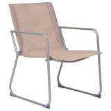 4 Piece Garden Lounge Set Fabric & Steel Taupe 44354