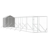 Outdoor Dog Kennel with Roof Silver 2x14x2.5 m Galvanised Steel 3190477
