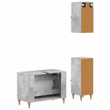3 Piece Bathroom Cabinet Set ALKMAAR Concrete Grey 3417750