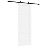Sliding Door White and Black 78 x 211 cm Solid Pine Wood 3333333