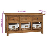 ZNTS Sideboard Solid Mahogany Wood 100x30x50 cm 244488