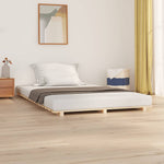 ZNTS Bed Frame without Mattress 140x190 cm Solid Wood Pine 824603
