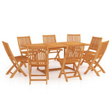 ZNTS 9 Piece Garden Dining Set Solid Teak Wood 3059578