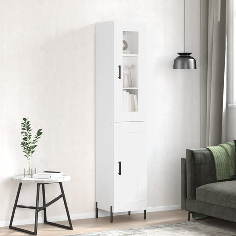 Highboard White 34.5x34x180 cm Engineered Wood 3199497
