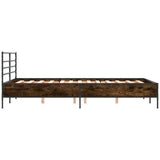 Bed Frame Smoked Oak Engineered wood, metal Double Bed Frame 3280044