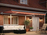 3069925 Manual Retractable Awning with LED 3,5x2,5 m Orange and Brown