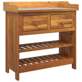 Garden Cabinet Natural 78 x 36.5 x 78cm Solid Acacia Wood 42001366