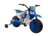 12V Kids Electric Motorcycle Ride-On, with Training Wheels, for Ages 3-6 Years - Blue T3398P348282