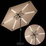 Garden Parasol with LED Lights and Base 300 x 300 cm Polyester 42036268
