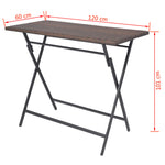 7 Piece Folding Outdoor Dining Set Steel Poly Rattan Brown 42877