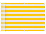 Balcony Screen Yellow and White 100 x 1000 cm Oxford Fabric 42030627