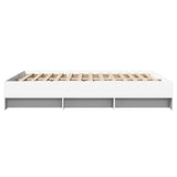 Bed Frame White Engineered wood Double Bed Frame Rectangular 3295639