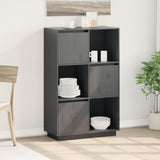 Highboard Grey 74x35x117 cm Solid Wood Pine 814366