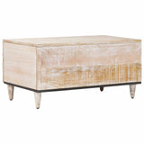 Coffee Table White 80 x 50 x 40 cm Solid Mango Wood 4018373