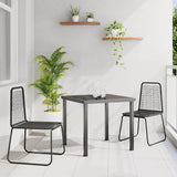 Garden Dining Set 3 pcs Black Powder-Coated Steel 3379387