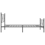 Metal Bed Frame without Mattress with Footboard Black 107x203cm 376516