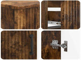 2 Piece Bathroom Cabinet Set HOORN Smoked Oak Engineered Wood 3417554
