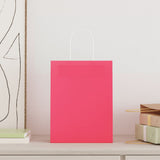 Paper Bags 250 pcs with Handles Pink 21x11x28 cm 4101671