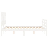 Bed Frame without Mattress White 140x190 cm Solid Wood 3195137