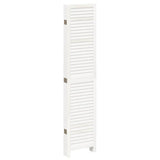 Room Divider 6 Panels White Solid Wood Paulownia 358842