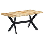 ZNTS Dining Table 160x80x75 cm Solid Rough Mango Wood 247433