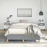 Bed Frame without Mattress Light Grey 137x190 cm Full Fabric 347203