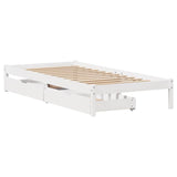 Bed Frame without Mattress White 90x190 cm Single Solid Wood Pine 3301423
