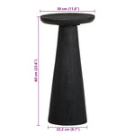 ZNTS Side Table Black Ø30x60 cm Solid Wood Mango 4017541