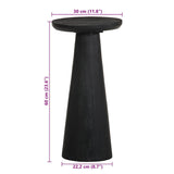 ZNTS Side Table Black Ø30x60 cm Solid Wood Mango 4017541